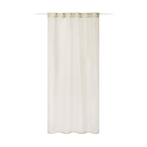 JEMIDI Vorhang transparent 140x245cm - Gardine mit verdeckten Schlaufen - 100% Polyester Schlaufenschal lang für Wohnzimmer Schlafzimmer - beige