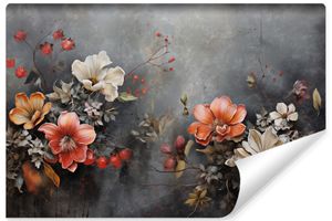 Muralo Selbstklebende Fototapete BLUMEN Blätter Pflanzen 3D Effekt Vintage  [SKXXXXXL]