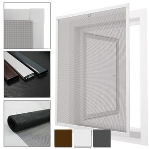 Diluma Insektenschutz Alu Fenster Comfort - stabiles Fliegengitter, Farbe:Weiß, Maße:80 x 100 cm