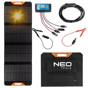 NEO TOOLS Tragbares Solarpanel Ladegerät 100/120/140/200W, Solarladegerät; für Wiederaufladen USB-Geräte; Tragbare Powerbank, Outdoor wasserfester Camping Survival (140W)