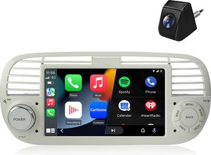 2+64G Carplay Für Fiat 500 2007-2015 7" Autoradio Android 13 GPS Navi WIFI BT RDS DAB+ KAM