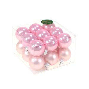 18 Christbaumkugeln Glas Weihnachtskugel Kugel 30mm 3cm Baumschmuck Weihnachten, Farbe:rosa