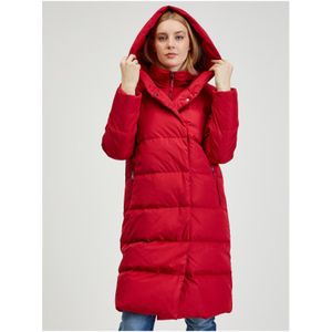 Červený dámsky prešívaný kabát 40