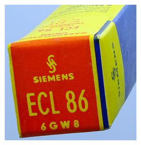 ECL86 Triode-Strahlbündelröhre. Eine Radioröhre von Siemens. ID21345