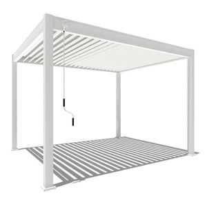 Weide Classic | Aluminium Pavillon | 3 x 3,6 M | Lamellendach weiß | Pergola freistehend