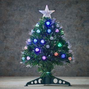 Luca Lighting Genova Künstlicher Weihnachtsbaum mit Fibre Optic Beleuchtung - H45 cm - Multifarben