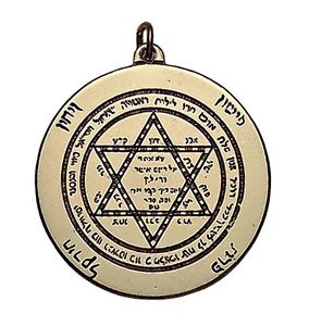Salomons Schild Schutz Amulett 30 mm Messing Kupfer Talisman Anhänger Magie