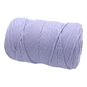 Makramee Garn - 200m (Stärke: 3mm) - Gezwirntes Baumwolle Garn - Hochwertiges, supersoftes Luxus Garn - lila/purple