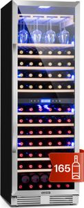 Klarstein Einbau-Weinkühlschrank, 2 Zonen Getränkekühlschrank Klein, Kleiner Weinschrank 433L, Wein-Kühlschrank Klein mit Glastür, Indoor/Outdoor Flaschenkühlschrank, Wine Fridge 165 Flaschen
