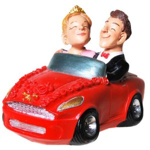 Spardose Brautpaar - "Mr. & Mrs. im Cabrio" mit Pfropfen