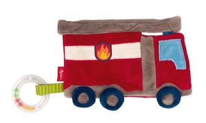 SIGIKID 42304 Aktiv-Knistertuch Feuerwehr PlayQ Mädchen und Jungen Babyspielzeug empfohlen ab Geburt rot