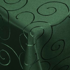 DecoHomeTextil Kringel Circle Tafeldecke Ornamente Damast Tischdecke Dunkelgrün Eckig 160 x 160 cm