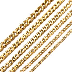 DonDon® Herren Halskette Panzerkette Edelstahl goldfarben Länge 52 cm - Breite 0,4 cm