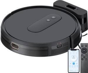 AIRROBO P21 Staubsauger Roboter, 2800 Pa Saugkraft, APP Steuerung, 120 Min Laufzeit, Große Staubbox 600ML, Saugroboter optimiert für Teppich Tierhaare
