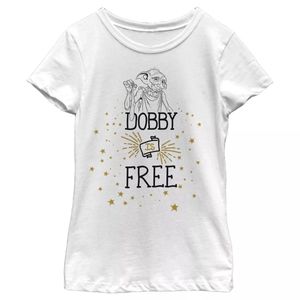 Harry Potter - "Dobby Is Free" T-Shirt für Mädchen BI940 (152-158) (Weiß)