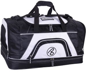 BRUBAKER 'Medium Base' Sporttasche 52 L mit großem Nassfach + Schuhfach - Schwarz/Weiß