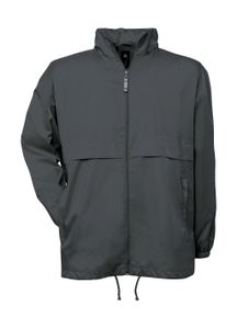 B&C Herren Windbreaker Jacke Winddicht Stehkragen Übergangsjacke Regen, Größe:L, Farbe:Dark Grau