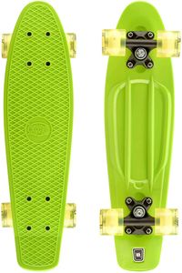 Xootz Penny Board Mini Cruiser Skateboard - Grün - LED-Räder - 56 cm (22") - Retro