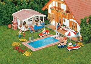 Faller 180542 Swimming-Pool und Gartenhaus Epoche III
