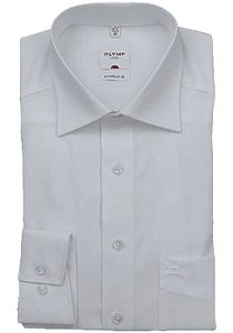 Olymp Comfort Fit Hemd Extra Langer Arm Uni Popeline Weiß 0254/69/00 Al 69, Größe: 44