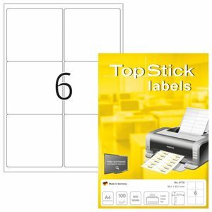 TOP STICK Universal-Etiketten 99,1 x 93,1 mm weiß 600 Etiketten auf 100 Blatt