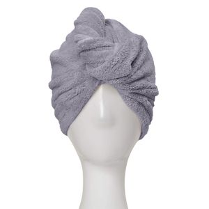 Haarturban Handtuch,Turban Haartrockentuch Haarturban mit Knopf,  Schnelltrocknend Mikrofaser Handtuch(grau)