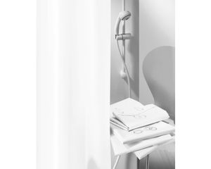 Spirella Anti-Schimmel Duschvorhang - Anti-Bakteriell, waschbar, wasserdicht, Polyester, „Altro“ 180x200cm Weiß