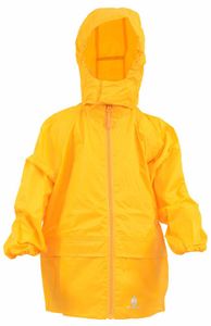 DryKids Wasserdichte Regenjacke für Kinder von 11 bis 12 Jahren, verschweißte Nähe, reflektierende Regenkleidung, gelb