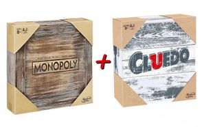 Monopoly Holz Sonderedition + Cluedo Rustikal Bundle Brettspiel Gesellschaftsspiel