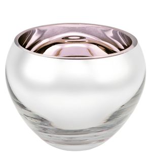 Fink Teelichthalter Colore puder Glas Höhe 9 cm