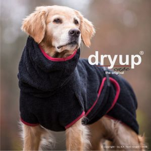 Hundebademantel Dryup cape „Standard“ black XS - XXL, Größe:L (65cm)