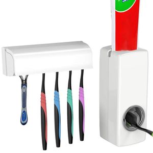Zahnbürstenhalter Zahnpasta Spender Zahnbürstenhalter Automatisch und Halter Set,Einzigartiges Design Wandhalterung Automatische Zahnpastaspender Zahnbürstenhalter
