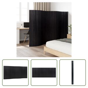 The Living Store Paravent Schwarz 165x400 cm Bambus