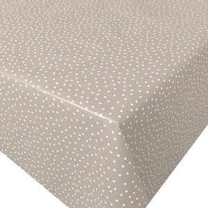 PVC Tischdecke Antonia Beige Wachstuch · Breite & Länge wählbar · abwaschbar · kleine Punkte weiss , Größe:100 x 100 cm