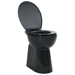 vidaXL Vysoká toaleta bez ráfika Soft-Close 7 cm vyššia keramická čierna