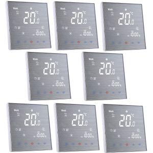 8X BTH-2000L-GA Digital LCD Raumthermostat für 5A Wasserheizung Fußbodenheizung Thermostat, Temperaturregler Wandthermostat Innenthermometer