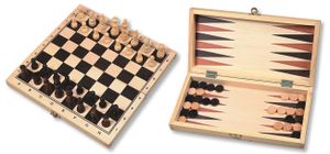 HOT Games Schach-/Backgammon Klappkassette 29cm mit Figuren