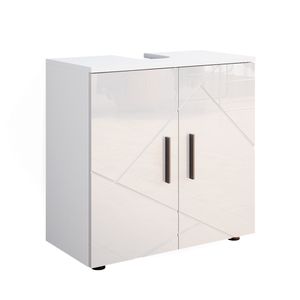 Livinity® Waschbeckenunterschrank Irma, 60 x 59 cm, Weiß Hochglanz