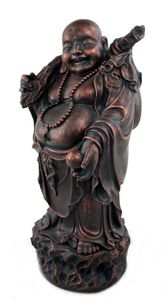 Buddha Figur XXL stehend 47 x 100cm kupfer