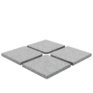 vidaXL Schirm-Gewichtsplatten 4 Stk. Quadratisch Grau Granit 100 kg