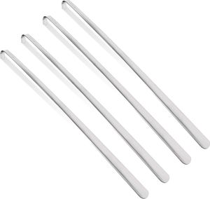 4 x łyżki do butów Bayli 80 cm ze stali nierdzewnej | Bardzo długie łyżki do butów | Metalowe łyżki do butów | Solidna konstrukcja | Metalowe łyżki do butów z otworami do zawieszenia