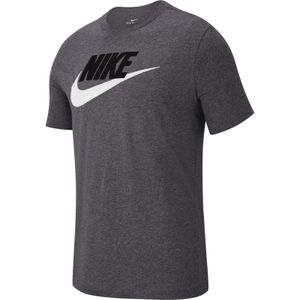 Nike T Shirt Herren Rundhals aus Baumwolle, Größe:L, Farbe:Grau