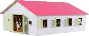 Kids Globe Spielzeug-Pferdestall mit 7 Boxen 1:24 Rosa 610189