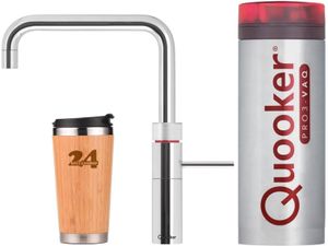 »QUOOKER FUSION Square VAQ PRO3 Chrom & 100°C Armatur (3FSCHR)« (2-St) Spültischmischer mit 100°C Kochendwasserfunktion *Inklusive Thermobecher