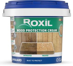 Roxil Holzschutzcreme 3L - Holzschutz für außen – Wetterfeste Holzimprägnierung für Terrassenboden, Gartenhaus u. mehr | Gegen Algen- und Moosbsildung