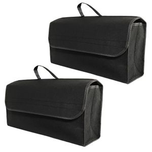 2er Set  Kofferraumtasche Organizer 50x15x27,5cm | Aufbewahrungstasche Schwarz | Kofferraum Autotasche | Auto Aufbewahrung Tasche