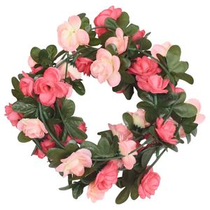 vidaXL Weihnachtskränze Blumen 6 Stk. Rosenrot 240 cm