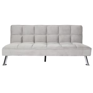 Sofa HWC-K21, Klappsofa Couch Schlafsofa, Nosagfederung Schlaffunktion Liegefläche 181x107cm  Samt, grau