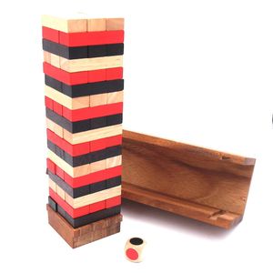 Wackelturm - dreifarbiges Stapelspiel aus Holz