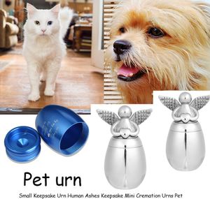 2 Stk Silber Mini Andenken Urne Für Haustier Urnen Katze Asche 30*20mm Engel Erinnerung Urnen